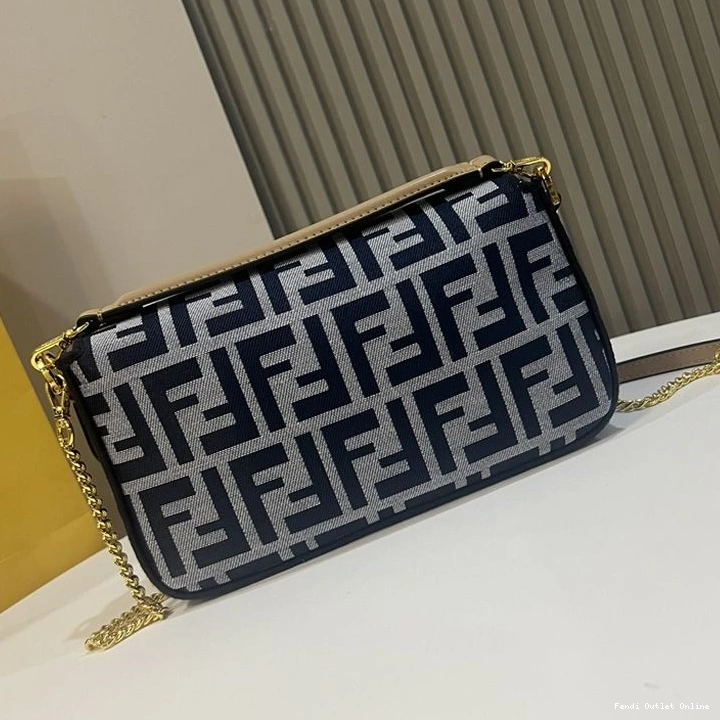 Affordable In Baguette Mini Fabric FF Motif Black Bag Fendi 0804